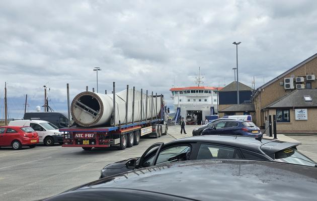Turbine blades being transported Orkney