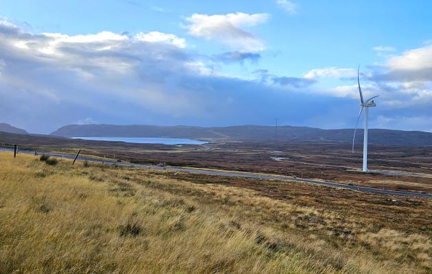 Wind turbine in the landscape