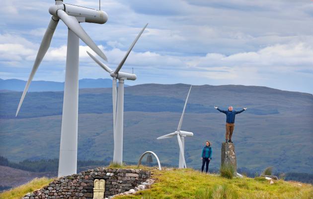 Turbines in landscape